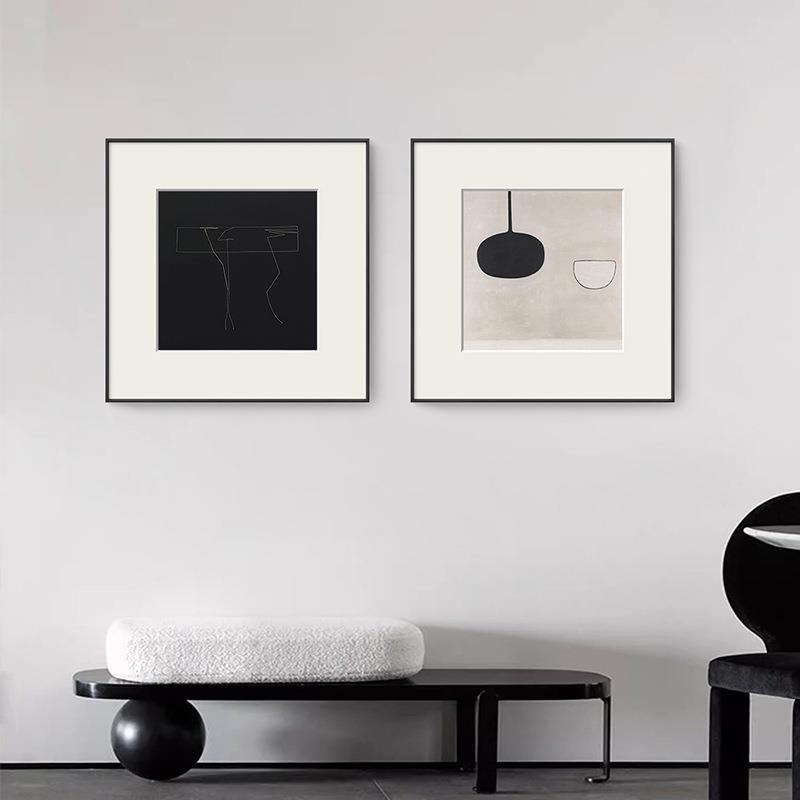 小众抽象装饰画组合奶油风餐厅色块画挂画客厅民宿工作室卡纸壁画