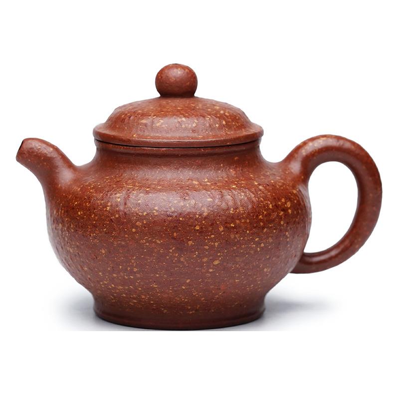 紫砂掇只粗砂15目紫砂壶原矿红降坡茶具壶套装全手工朱泥茶壶