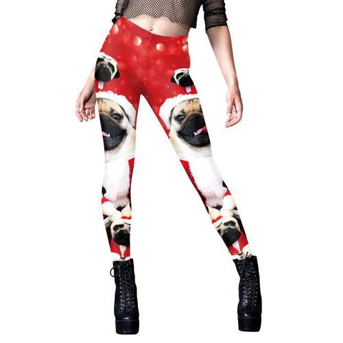 Women's High-Waisted Printed Color-Block Graffiti Yoga