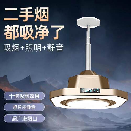 棋牌室空气净化器家用酒店吸烟灯室内循环升降静音麻将抽烟排风机