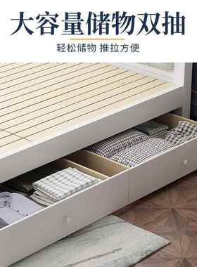 欧式实木床园风约1.8米主卧双人简单床出租田屋储物公主1RSQ.2米