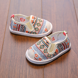 儿童手工布鞋1-3岁2男宝宝，老北京千层底女童民族，风单鞋婴儿学步春