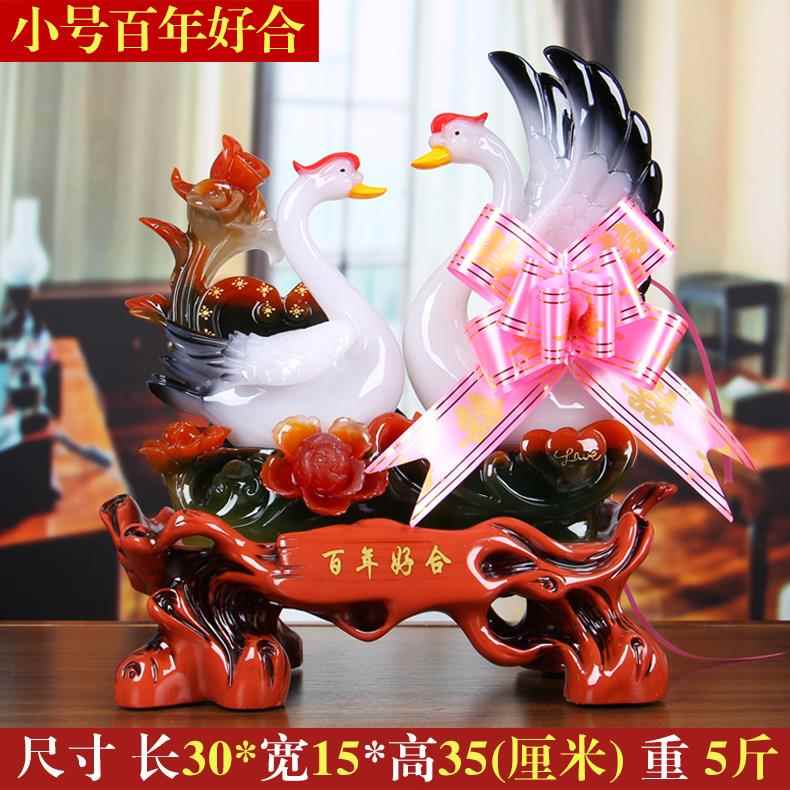高档天摆件礼工艺品一对 创意居客厅卧室内装鹅饰 结婚房实用家物