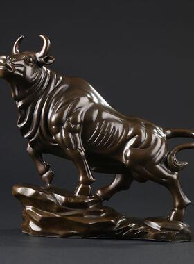 大仕缘全铜工艺品生肖旺市牛家居招财摆件生日开业礼品牛气冲天