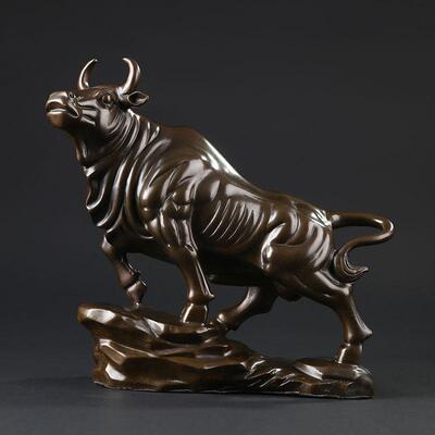 大仕缘全铜工艺品生肖旺市牛家居招财摆件生日开业礼品牛气冲天