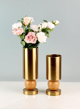 简约现代客厅茶几插干花瓶花器餐厅柜样板间酒店别墅摆件软装饰品