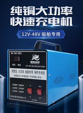 船用充电机汽车充电机蓄电池充电器12V-48V 保护型大功率充电铜芯