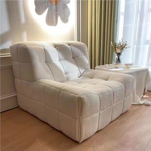 乐古从家具简约209单人意式 沙发椅复灯卧芯绒人布艺沙发客厅懒沙