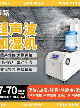 工业超声波加湿器大雾量大型喷雾蔬菜保鲜雾化车间贴膜降尘加湿机
