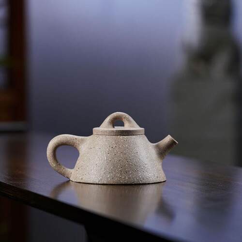 全手工粗砂霸王石瓢紫砂壶0添加原矿白玉段泥茶壶筋纹器茶具套装