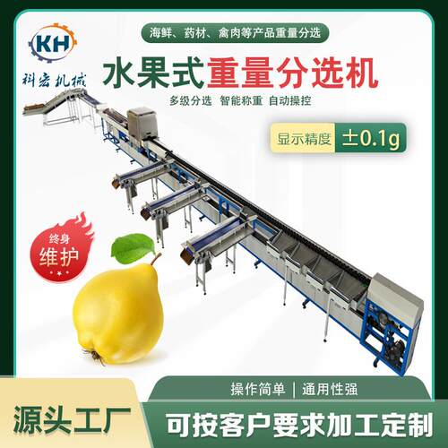 机械水果直线智能分选机秋月梨鸭梨智能分选重量分拣