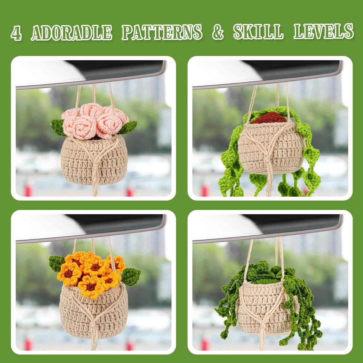 现货钩织DIY材料包植物盆栽花挂件钩针手工勾线摆件毛线DIY材料包