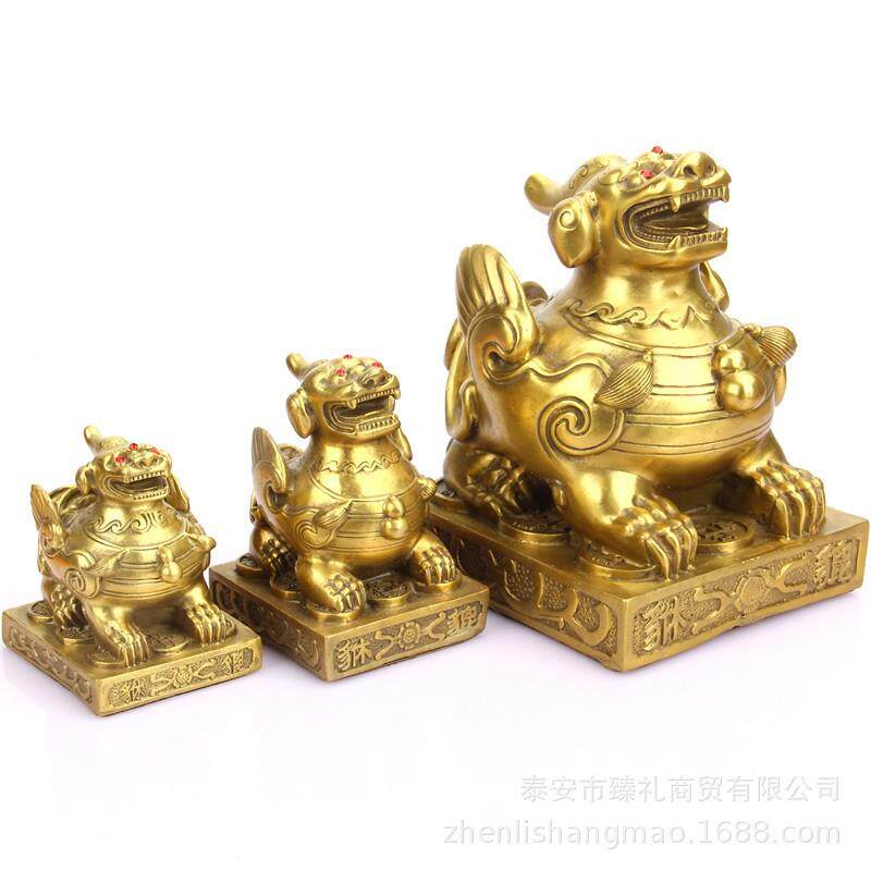 铜貔摆件对钱貔貅一只摆068件单角双角铜貔金貅摆件公母貔一貅貅