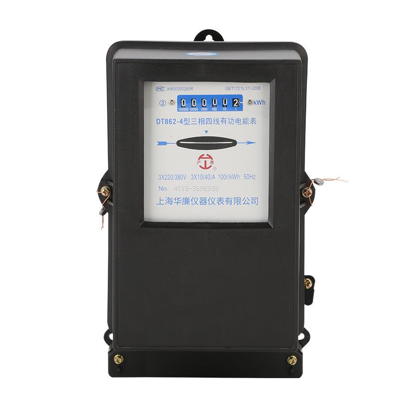 机械电表DT862-4三相四线电能表380V互感器有功转盘电度表