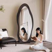 中全身镜落地镜原木云朵家用异形穿衣镜女生卧室挂高镜级感古网红