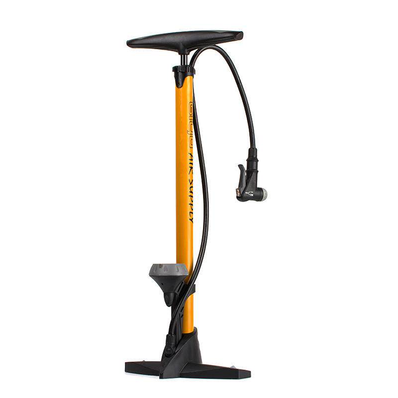 GIYO自行车打气筒落地式家用聪明嘴软管带气压表充气筒修补工具