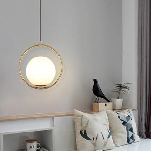 北欧风格 简约现代铁艺灯具 餐厅吊灯单头卧室床头灯具吧台创意个性