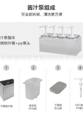 恒丽宝现货1L手压酱汁按压瓶挤压泵定量调料分配器PP泵头