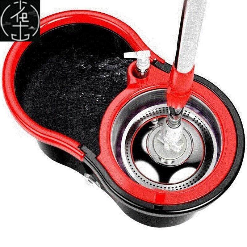 Mop bucket rotating household dual-drive wet and dry free