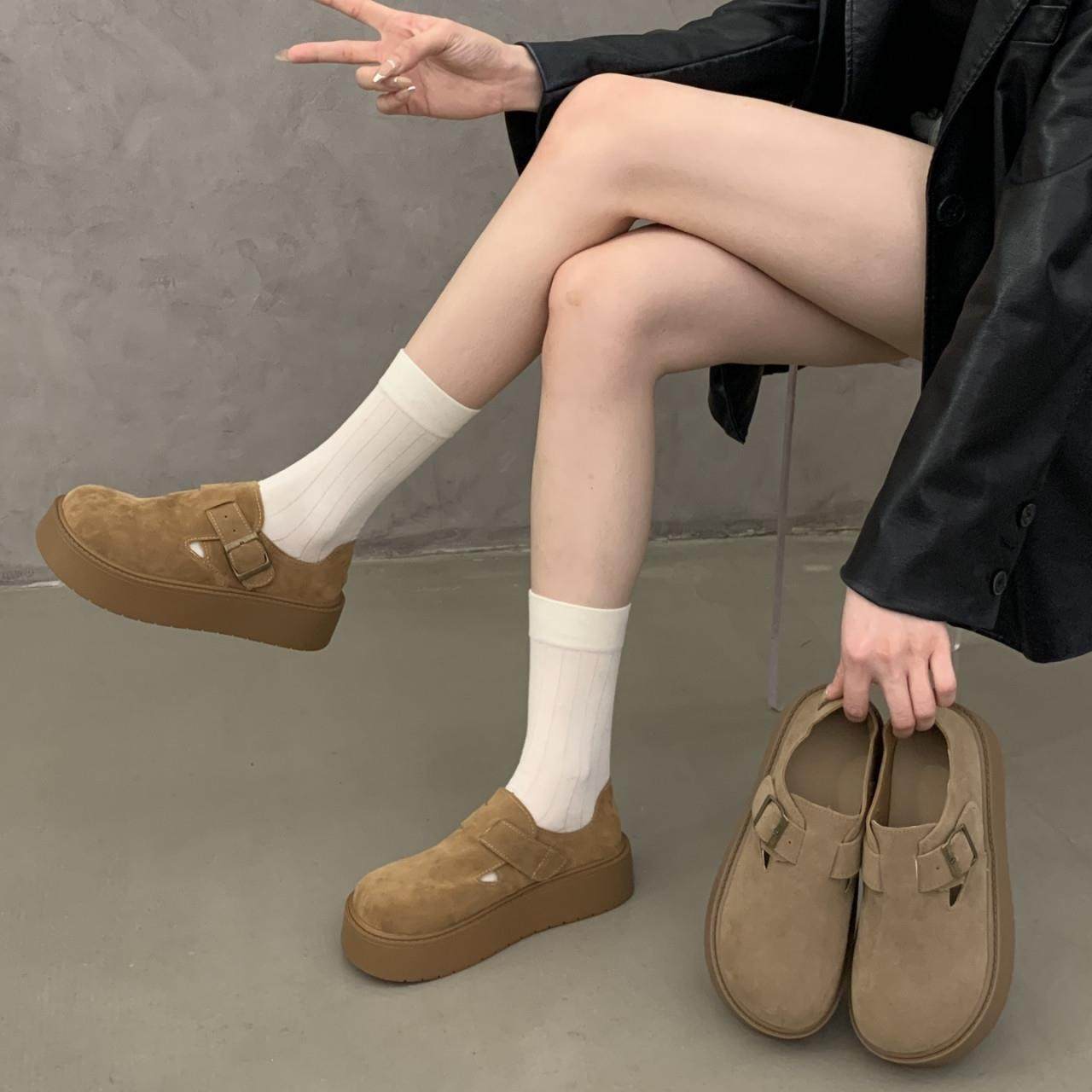 春秋厚底勃肯鞋女鞋2026新款增高赖人一脚蹬全包博肯乐福单0113z,女鞋,勃肯鞋/软木鞋,淘宝优惠券,粉丝福利购,淘宝优惠卷