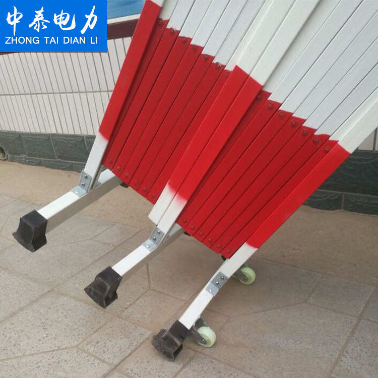 移动片式可栏防护伸缩栏隔离玻璃钢围栏电力交通安全绝缘道路红白