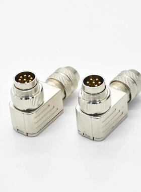 90°度接器-公头弯MM16-6P816-6PC09连1D8针航空插头