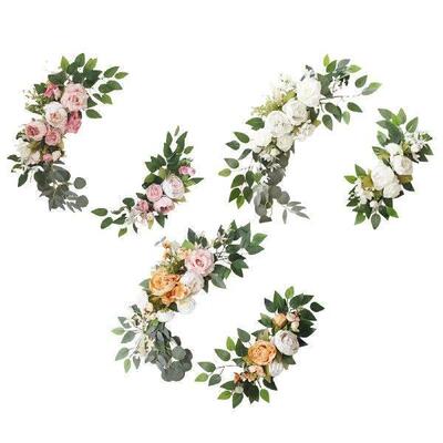 2x Silk Wedding Arch Flowers Kit Welcome Corner Reception