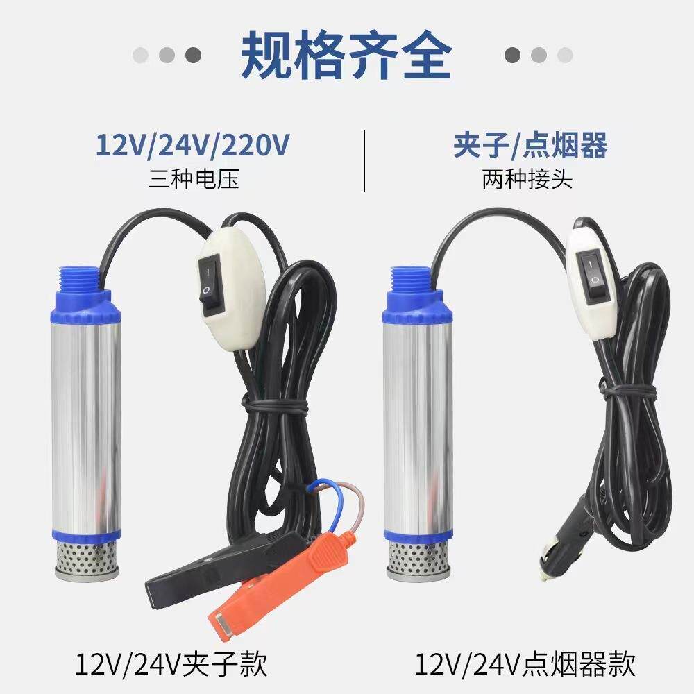 电动抽油泵柴油泵3.55cm新款12v24v220v款油抽子抽水迷你型潜水泵
