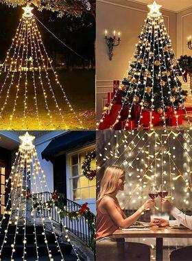 Creative LED Star Waterfall Christmas Fairy String Lights