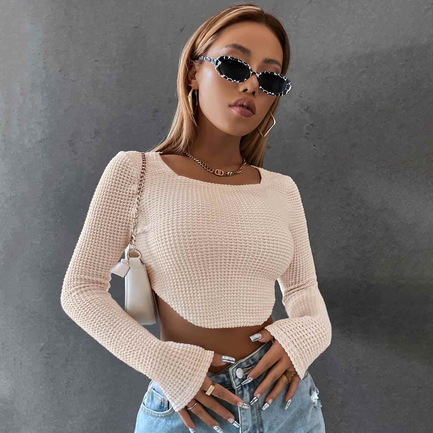 neck Short sexy for long women tight sweater collar Short