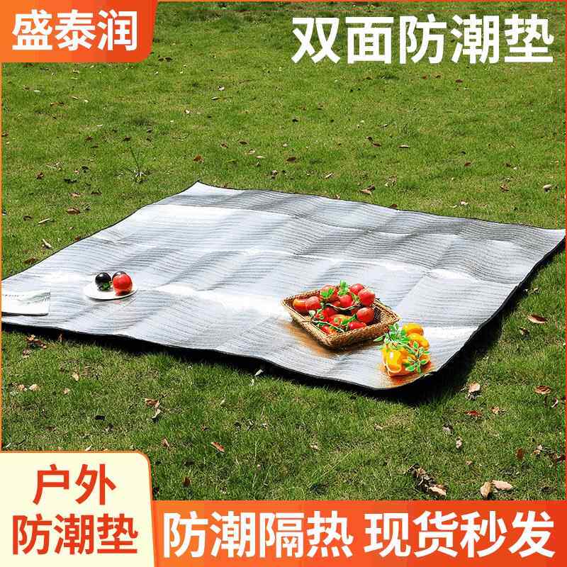 户外便携野营垫防潮垫 双层加厚双面铝膜铝箔野餐布 网红野餐垫板