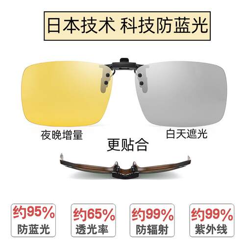 高档蓝光镜片防辐防射抗脑疲劳夹片近视夹眼镜镜夹电镜片护目镜女