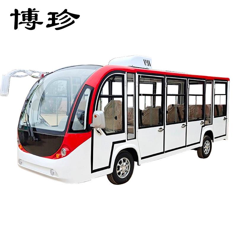 博珍14座全封闭电动观光车四轮巡逻游览车校园摆渡车售楼处看房车