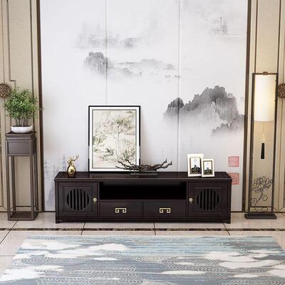 新中式视实木电柜UVR茶几组合禅意轻家用柜客厅储物矮柜中国奢风