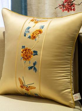 新款新中式绣头花蝴蝶枕红木沙发靠垫枕套床大靠抱包办枕公室腰靠