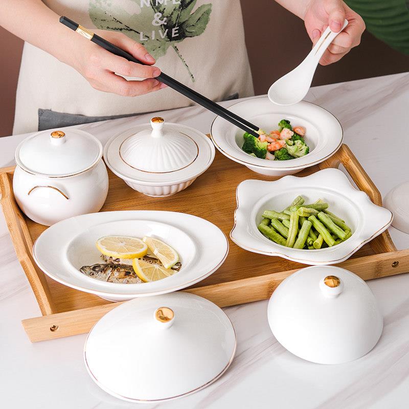坐月子中心会所餐具碗医院产科专用陶瓷带盖汤杯一人坐月子餐具套
