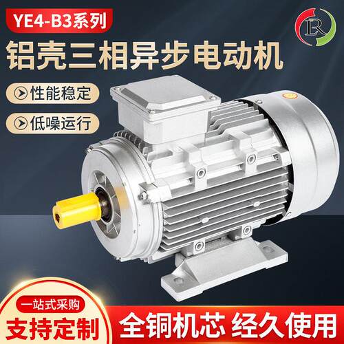 YE4B3铝壳三相异步电动机能效卧式电动机380V纯铜线圈电机2-