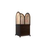 中式 实木床头柜家用卧室客厅玄关新中式 国风可折叠屏风