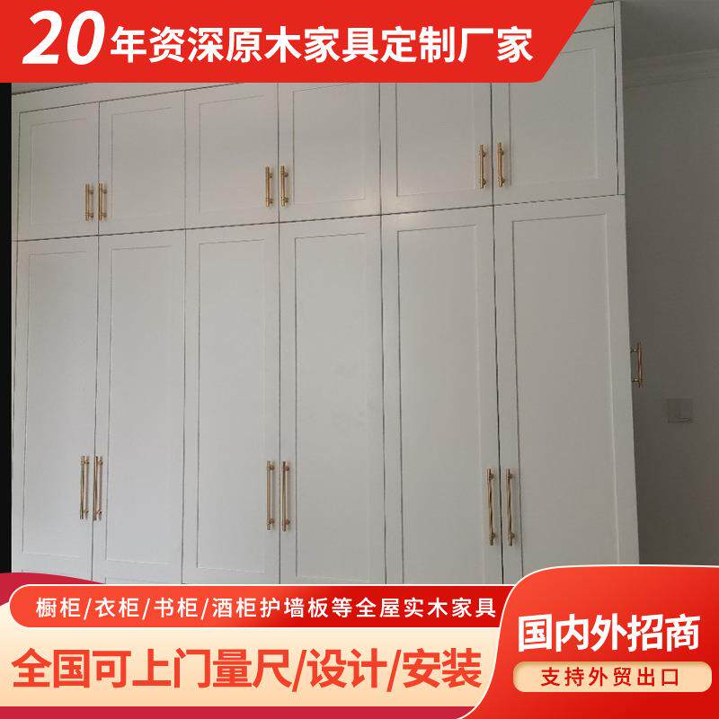 广州市现代简约家用经济型衣柜白色来图整体双开门烤漆衣柜组合