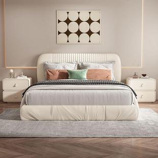 家用现代简Z18网约红主风轻奢皮质卧柜室收纳免安装 公全实木床头