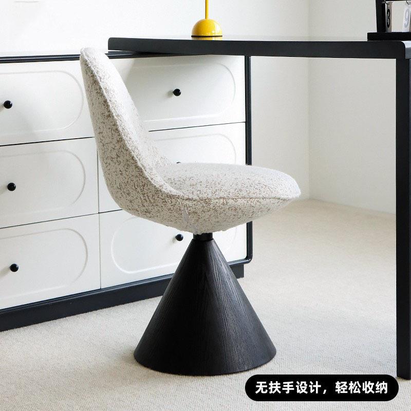 意式极简设计师卧室化妆椅凳可旋转餐椅现代家用靠背梳妆椅ROMBY
