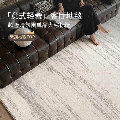 意式极简地毯客厅轻奢高级2025新款灰色卧室沙发地垫加厚免洗可擦