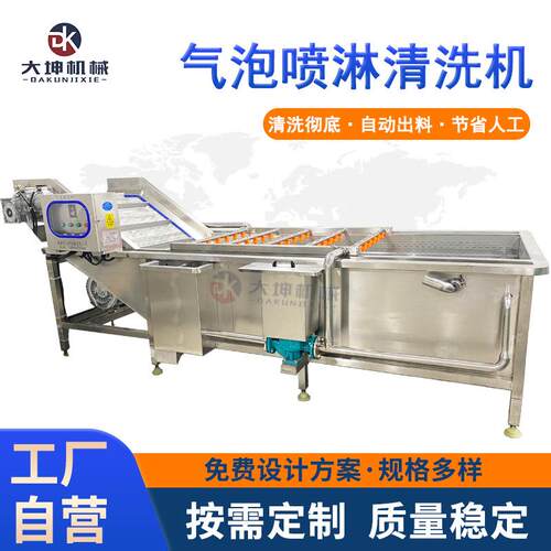 鼓泡式蝉蜕清洗机高压喷淋鱼片清洗机商用气泡翻浪水产品清洗机