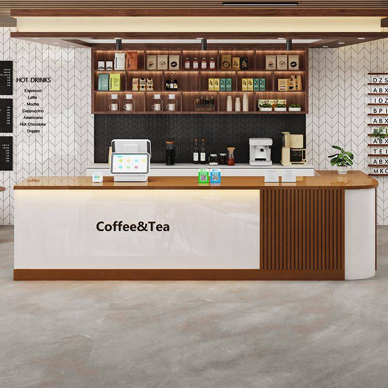 司公前台接待台轻迎宾奢台酒店吧台现代简约美院收银柜台吧台容桌