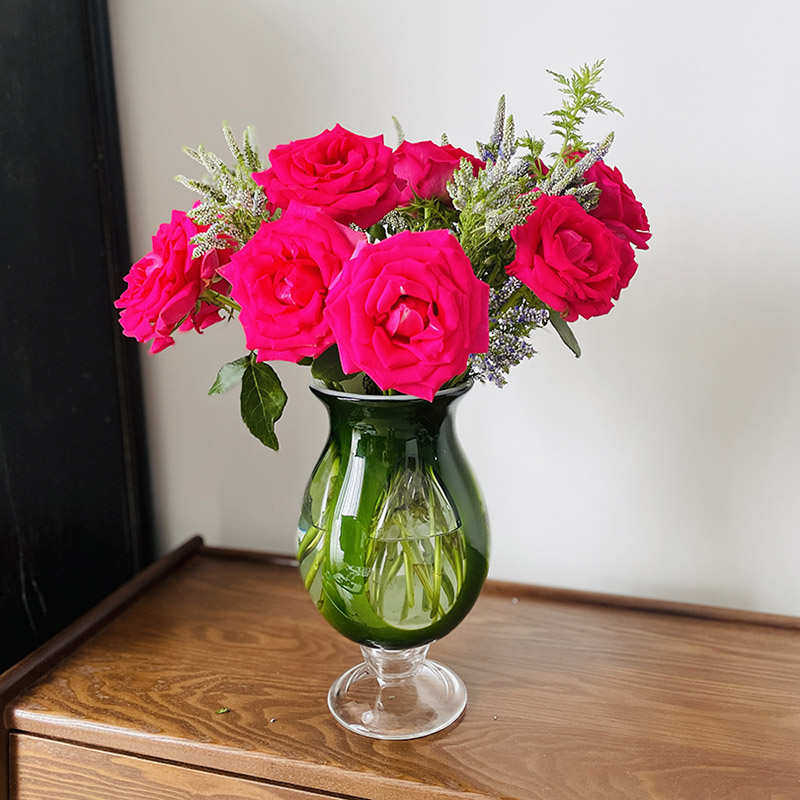 绿色系手工玻璃花瓶家居客厅玄关摆件花器装饰插花玻璃装饰品摆件,家居饰品,花瓶,淘宝优惠券,粉丝福利购,淘宝优惠卷
