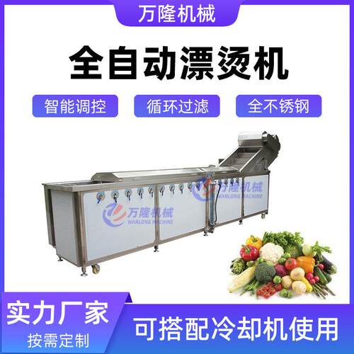 全自动萝卜土豆条预煮机不锈钢食品蒸煮漂烫机大型漂烫冷却机厂家