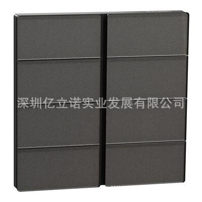 KNX开关面板C2E616403_MB_C1境悦系列黑色玻璃8键智能控制面板