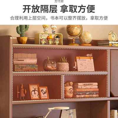 实木书桌电书架一体学生家学厂家直供写字桌习用卧室桌子书柜抽屉