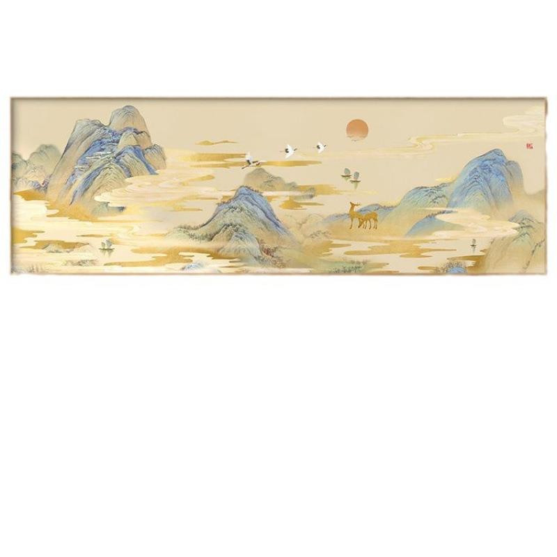 沙发办公室中式图新装饰画背景墙壁画客厅书房山水画千里挂画江山