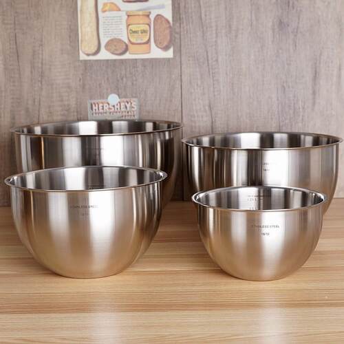 不锈钢沙拉碗搅拌盆加厚烹饪盆打蛋盆烤碗16-20-24-28cm